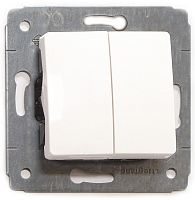 Выключатель без рамки Legrand Cariva 2-кл. белый картинка